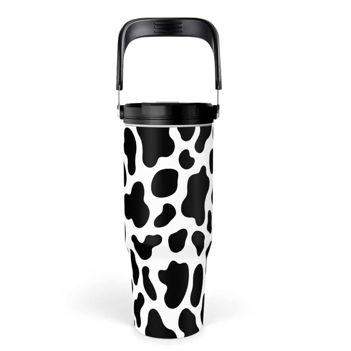 Photo 1 of SANDJEST Cow Print Tumbler with Handle, 30oz Flip Straw Stainless Steel Tumblers Coffee Travel Cup, Cowgirl Tumbler Gifts for Women Girls for Birthday Christmas Mothers Day