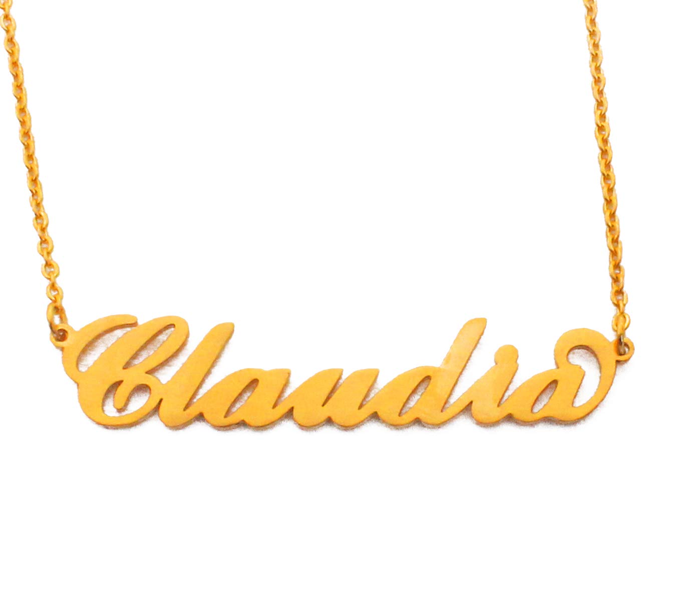 Kigu Claudia Personalised Name Necklace - Gold Tone - Custom Jewellery - Incl Gift Packaging