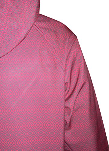 Pulse Womens Extended Plus Size Soft Shell Hooded Jacket (1X (16/18), Melon Diamond)
