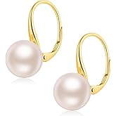 Pearl Earrings for Women Pearl Leverback Earrings 925 Sterling Silver
