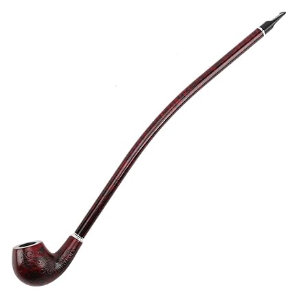 Tefeler Tabakpfeife Lang Tabak-Pfeife mit langem Holzgriff Tabakspfeifen aus Rotes Holz Holzpfeife für Pfeifentabak, Zigarett