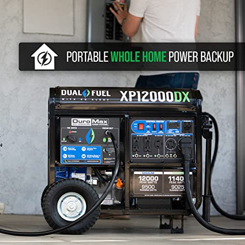 DuroMax XP12000DX 12,000Watt/9,500Watt 457cc Electric Start Dual Fuel