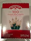 Traditional 21.5 Feet - Indoor / Outdoor Green Wire 100 Clear Mini Lights