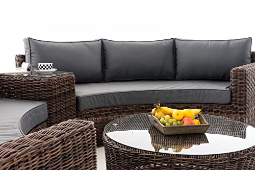 HomeStylist Gartengarnitur Polyrattan Eckbank Marvina Grau, Braun – Bild 5