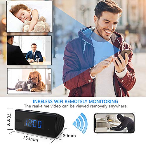 Hidden Camera Spy Camera Clock Mini Camera Wireless HD WiFi Night