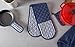 DII Double Strip Chef Kitchen Cooking & Baking Collection, Double Oven Mitt, 35x7.5, French Blue
