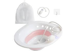 LANSEYIXIU Sitz Bath for Toilet Seat, Foldable Sitz Bath for Hemorrhoids and Anal Fistula, Sitz Bath Postpartum, Hemorrhoid Treatment, Sitz Bath Tub (Pink)
