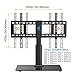 HUANUO Universal Tabletop TV Stand Holder for 32 to 60 Inch Flat Screen Television with 70 Degrees Swivel, 4 Height Adjustments, Anti-Tip Strap, Tempered Glass Base, VESA up to 600x400, Black