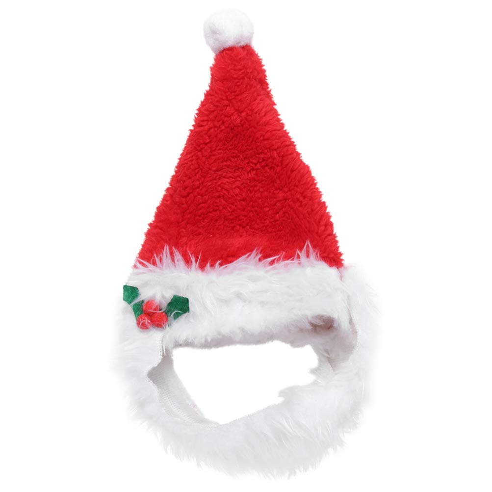PRETYZOOM Pet Santa Hat Plush Christmas Winter Cat Beard Cap Neck Ear Warmer Headband Protector for Puppy Small Animal Photo Prop ()