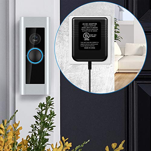 QIBOX Power Supply Adapter Compatible with Ring Video Doorbell, 18V Transformer Adapter Battery Charger Plug with 20 Ft Cable for Ring Doorbell Pro / Ring 2 / Ring Wi-Fi Enabled / Nest Hello Doorbell