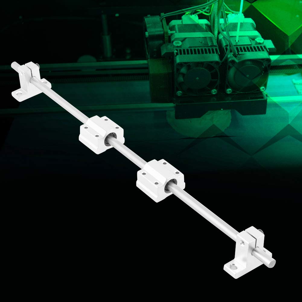 TOPINCN Cnc Linear Rail Shaft Rod + Sc8Uu Bearing Block Set Aluminum Steel Rod for 3D Printer 8Mm X 400Mm - Image 5