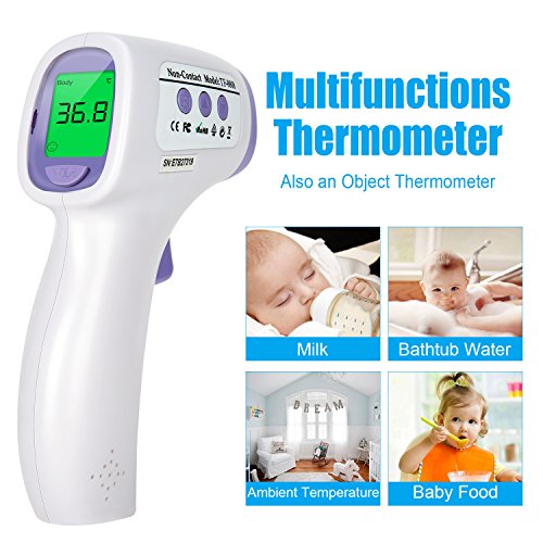 Baby Forehead Thermometer, YEVITA Digital Infrared Baby Food Thermometer Gun, Medical Grade Temporal Electronic No Touch for Kids Children Toddlers Adults, 0.5s Fast Read, FDA Approved