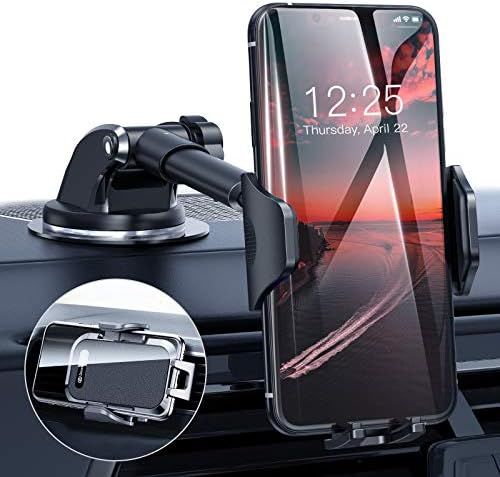 DesertWest [2020 Upgrade] Common Automobile Cellphone Mount, Cell Cellphone Holder for Dashboard Windshield Air Vent, Lengthy Arm Suitable with iPhone 12 SE 11 Professional Max XR XS X Samsung Galaxy Notice 20 S20 S10 S9