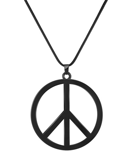 Amazon.com: Amscan Peace Necklace in Black/Silver, 26.5 inch