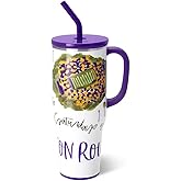 Swig Life 40oz Mega Mug, 40 oz Tumbler with Handle and Straw, Cup Holder Friendly, Dishwasher Safe, Extra Large Insulated Tumbler, Stainless Steel (Saturdays in Baton Rouge)