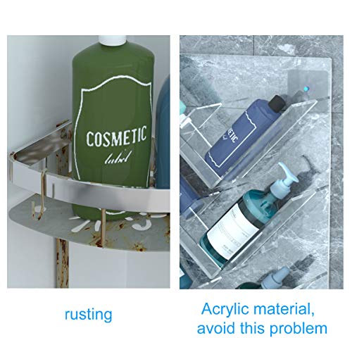 NIUBEE Bathroom Shower Caddy, Acrylic Shower Organizer with Suction Cup