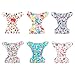 ALVABABY 6 Pack Cloth Diaper with 12 Inserts One Size Adjustable Washable Reusable Diaper Cover for Baby Girls and Boys