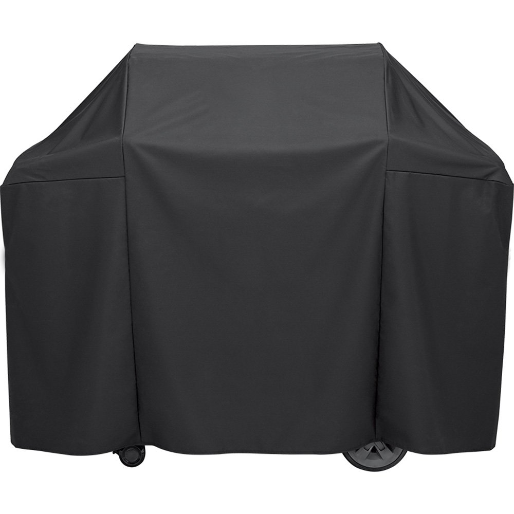MAXFE.CO Gas Grill Cover, 145 cm Heavy Duty BBQ Cover Waterproof Outdoor Barbeque Grill Cover for Weber, Char Broil, Brinkmann with Drawstring and Spring Lock