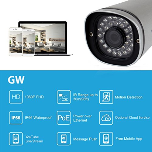 GW Security UltraHD Outdoor WiFi Wireless IP Security Bullet Camera