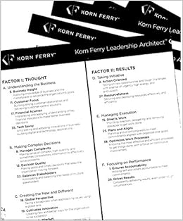 5 Pack Korn Ferry Leadership Architect Global Competency Framework ...