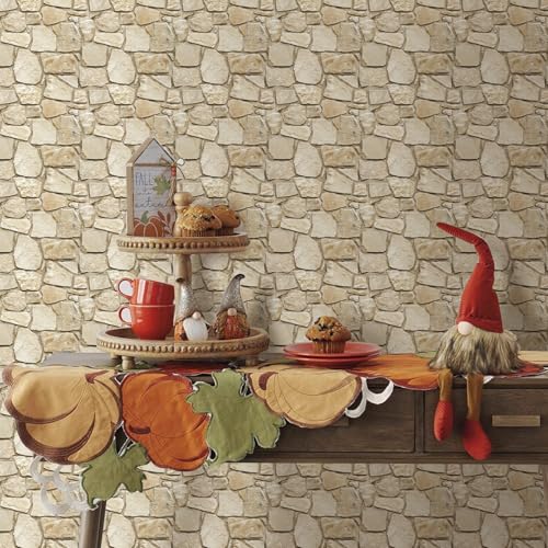 COMSTICKC 3D Stone Adhesive Panels, 10 Pieces 30 x 30 cm, 3D Brick Wall Stickers, PVC Faux Stone Panel for Decorative Walls Indoor Kitchen, Bathroom, Living Room, Waterproof