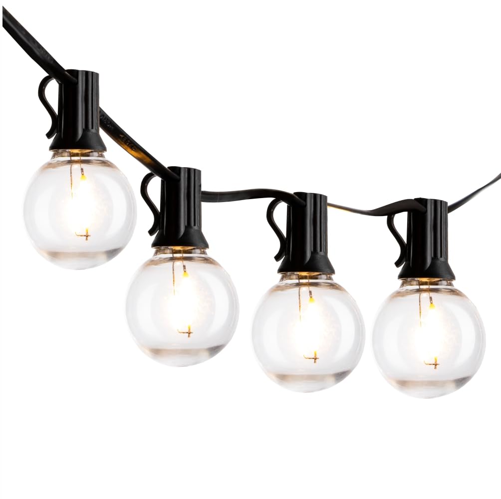 TEKLED® LED Outdoor String Lights | 25 LED G40 Decorative Bulbs | IP65 Waterproof Indoor Outdoor 32FT with Mains Powered | Warm White | for Patio Garden Backyard Home Christmas Tree Party Terrace