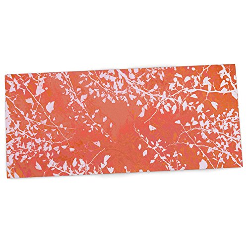 KESS InHouse Iris Lehnhardt "Twigs Silhouette Coral" Orange Office Desk Mat, Blotter, Pad, Mousepad, 13 x 26-Inches
