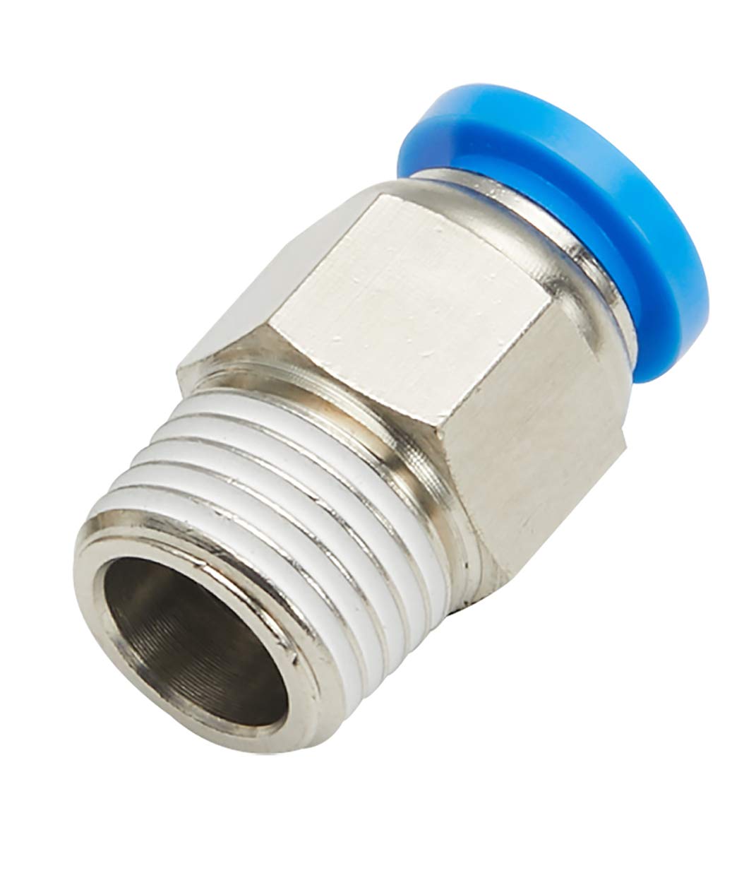 TAILONZ PNEUMATIC Male Straight 3/8 Inch Tube OD X 3/8 Inch NPT Thread Push To Connect Fittings PC-3/8-N3 (Pack Of 10