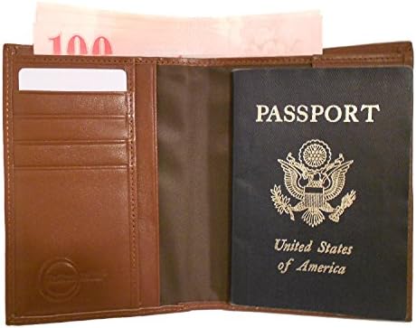 Travel Wallet and Passport Cover -RFID Blocking, Brown Leather Ideal for Men or Women