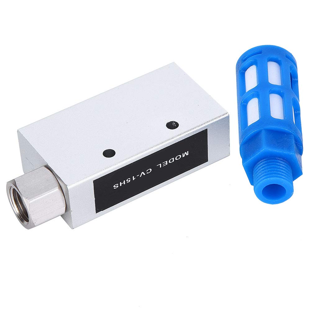 Oumefar Air Ejector Fitting Aluminum Alloy Vacuum Generator CV-15HS Negative Pressure Generator Pneumatic Exhaust Compact with Silencer