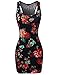 Awesome21 Floral Print Sleeveless Racer-Back Mini Body-Con Dress Navy S