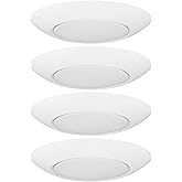 GETINLIGHT 7.5-Inch LED Disk Lights, Dimmable Surface Mount, 5 Color Temperature Selection, 4-Pack, Matte White, ETL Listed, 