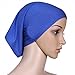 Ksweet 4pcs Lightweight Hijab Cap Under Scarf Women Tube Bonnet Cap Elastic Underscarves Inner Hijab Caps (Blue+Wine red-Green-Light blue)