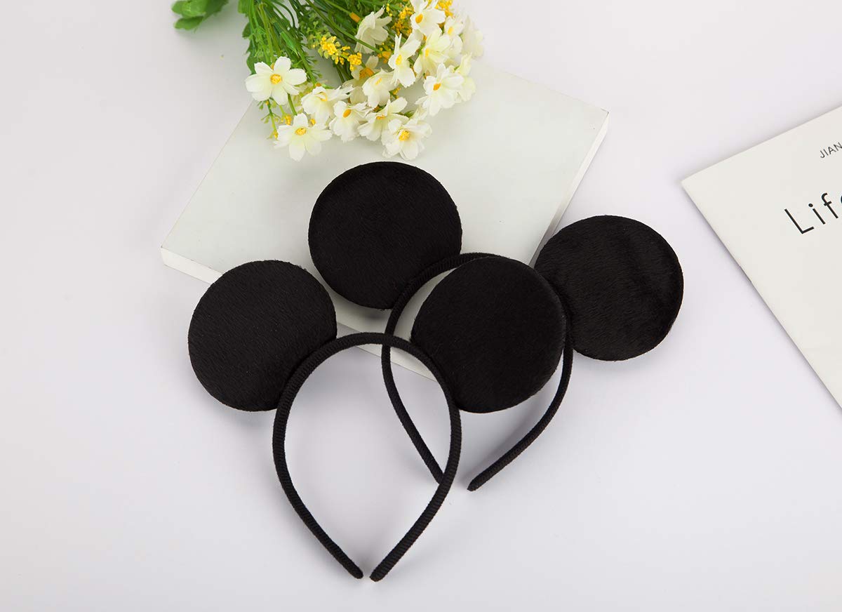 FANYITY Mouse Ears Headbands Sequin Hair Band for Girls Women Boys Party, 2 Pieces (BLACK) : Beauty