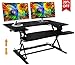 Standing Desk Preassembled Height Adjustable Sit Stand Up Desk Riser Stand Fit Two Monitors Adjustable Standing Desk Converter Topper Black 36'' x 25'' by SITA OFFICE (Black)