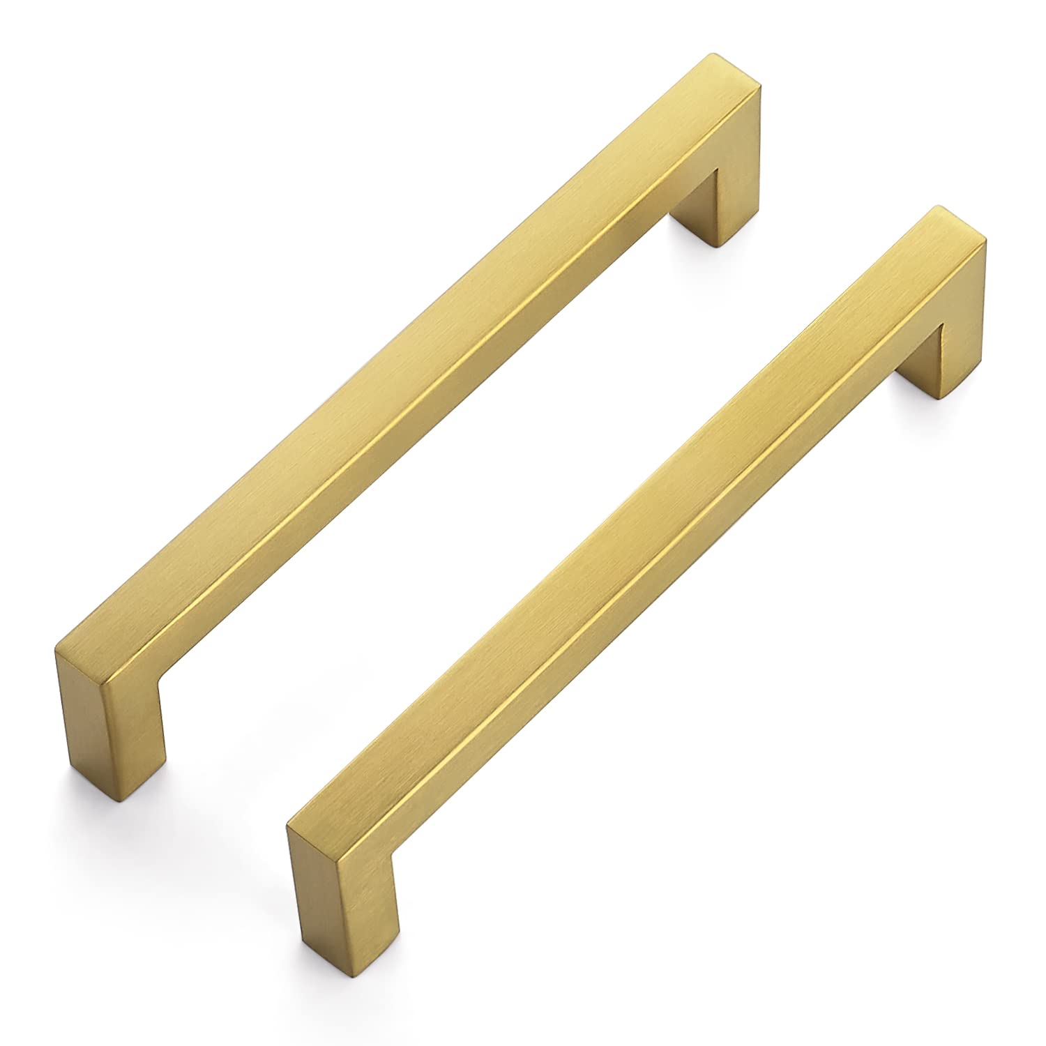 Photo 1 of Ravinte 30 Pack 6-1/4 Inch Square Cabinet Handles, Brushed Brass Finish, Stainless Steel Kitchen Hardware Pulls with 6-1/4" (160mm) Hole Center for Cabinets, Gold