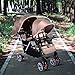 Costzon Double Stroller, Twin Tandem Baby Stroller with Adjustable Backrest, Footrest, 5 Points Safety Belts, Foldable Design for Easy Transportation (Grey)