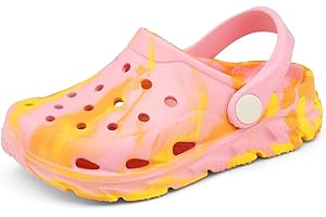 Cubufly Toddler Kids Clogs Garden Shoes for Boys Girls Marbled Tie Dye Water Shoes Slip on Sandals
