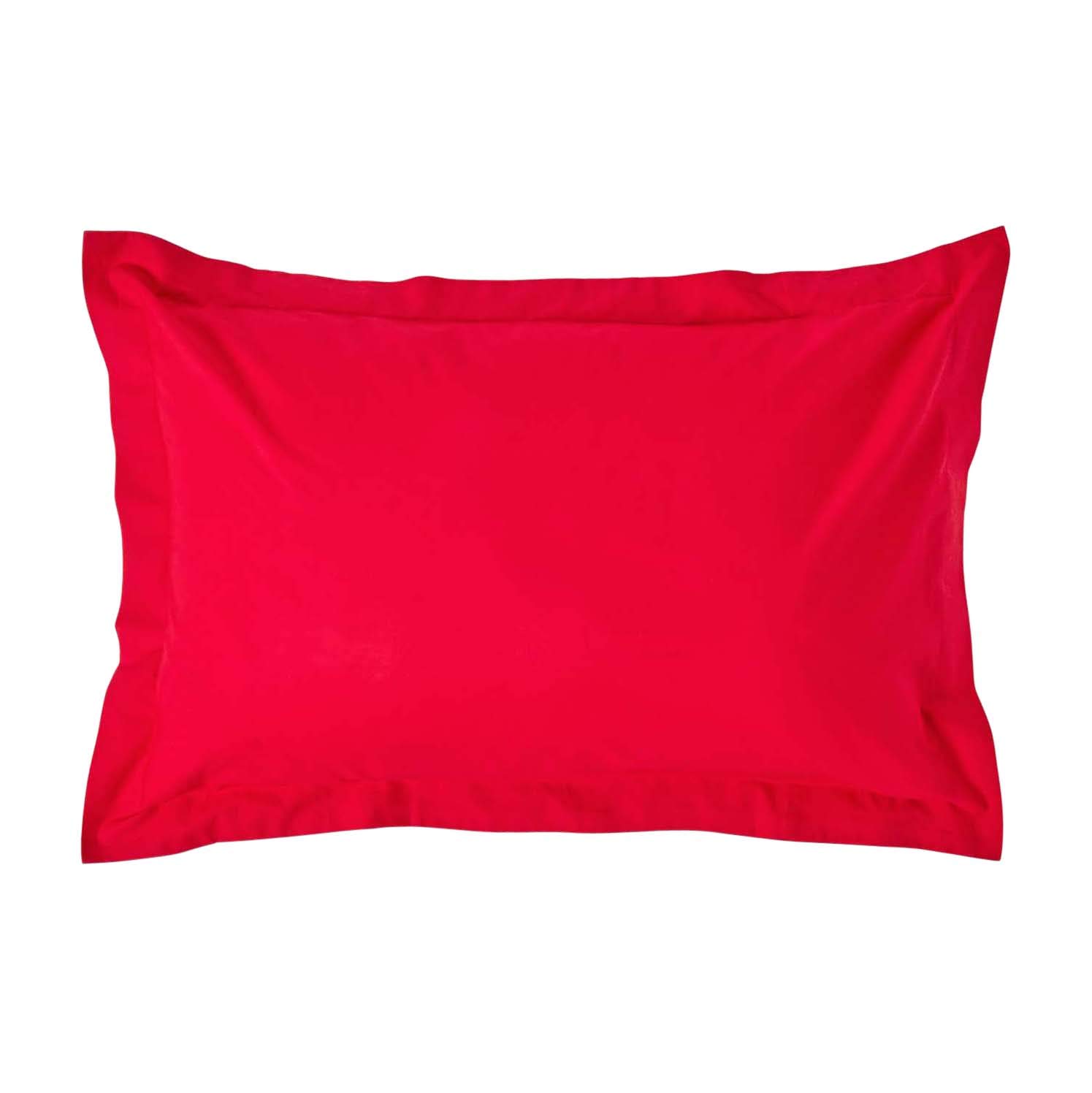 HOMESCAPES Red Pure Egyptian Cotton Oxford Pillowcase Standard Size 200 TC 400 Thread Count Percale Equivalent Pillow Case โ image 1