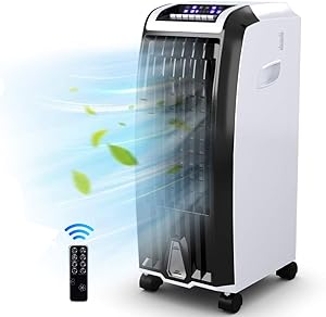 Toolsempire 3-IN-1 Evaporative Cooler Air Cooler, 28” Portable Air Conditioner Fan,Super Quiet Humidifier Misting Fan,7.5H Timer with 3 Wind Modes,3 Speeds With Remote Control for Home Office Bedroom (28