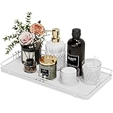 Pursura Toilet Paper Basket, Bathroom Basket for Counter Toiletries Towel Decor TP, Toilet Tank Tray, Guest Back of Toilet Organizer Storage, Vanity Tray for Perfume Makeup, Kitchen 13”x6.5” White