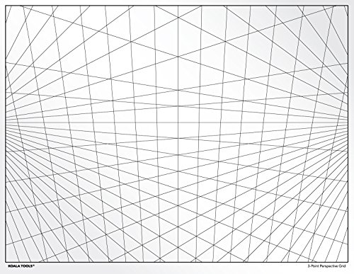 Koala Tools | Perspective Grid Transparency Sheets (Variety Pack of 4) - 8.5" x 11" | Overhead Projector and Light Box Transparencies - Tracing Film for Sketching & Drawing