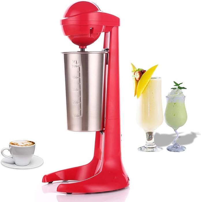 Electric Milk Shaker Machine Milkshake Mixer Milk Frother Coffee Foamer Milk Tea Mixer With 2 speed Adjustable and 17 oz Stainless Steel Mixer Cup&hellip; (2)