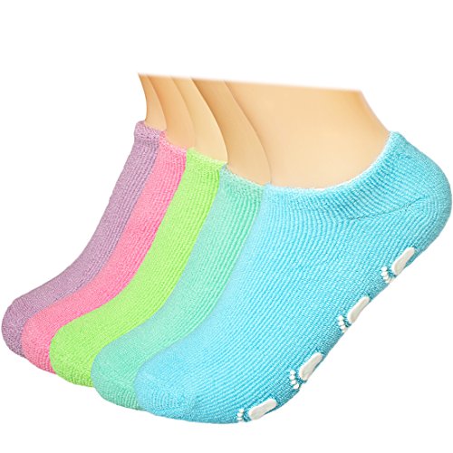 Kids NonSkid Cotton Gripper Socks Value Pack [Set of 5 Pairs], 58