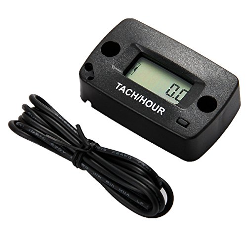 Searon Hour meter Tachometer 2 & 4 Stroke Small Engine Spark For Boat Outboard Mercury Motocross Lawn Mower Black