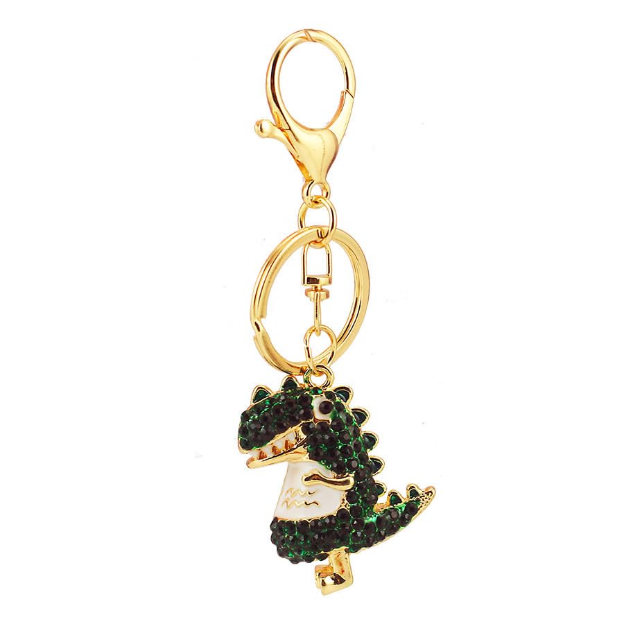 One Pack Cute Rhinestone Animal Small Dinosaur Car Keychain Ring Chain Gift Pack Buckle Holder for Girlfriend Boyfriend Women Men Friends Lovers Colleagues (Green) at Amazon