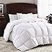 ROSECOSE Luxurious Goose Down Comforter King Size Duvet Insert All Seasons Solid White Hypo-allergenic 1200 Thread Count 750+ Fill Power 100% Cotton Shell Down Proof with Tabs (King, White)