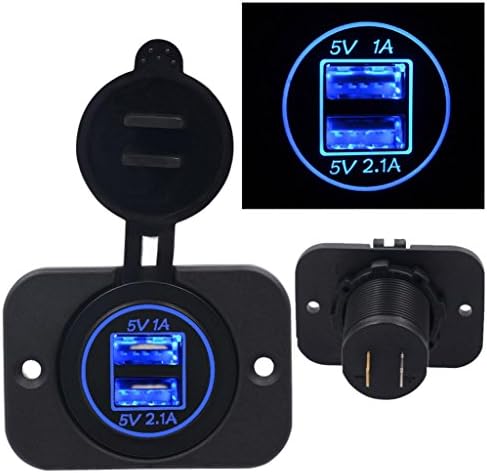 Car Charger, Xiaosan 5V 4.2A Dual USB Charger Socket Adapter Power Outlet for 12V 24V Motorcycle Car For iPhone 7 6S Plus, Samsung Galaxy S8 Edge, Note 7,LG G5,HTC, Nexus 5X (D)