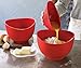 iSi Basics FlexibleSilicone Mixing Bowls, Set of 3, 1 QT, 1.5 QT, 2 QT, Red