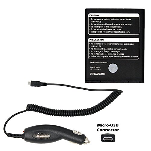 Generic World Star Replacement Battery R850 2450mAh 3.8V for Franklin Wireless R850 Mobile HotSpot with Micro Car Charger and 2 Year Limited Warranty